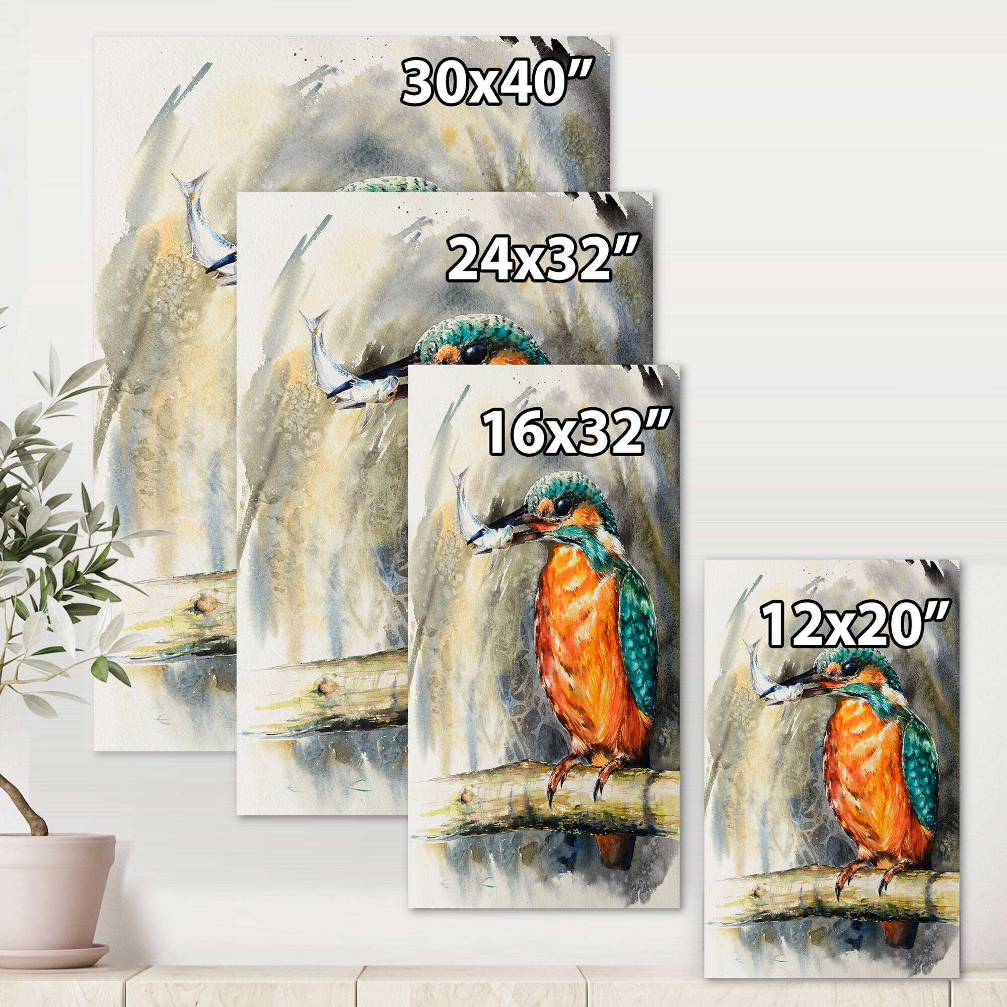 Designart - Common Kingfisher Eating A Small Fish